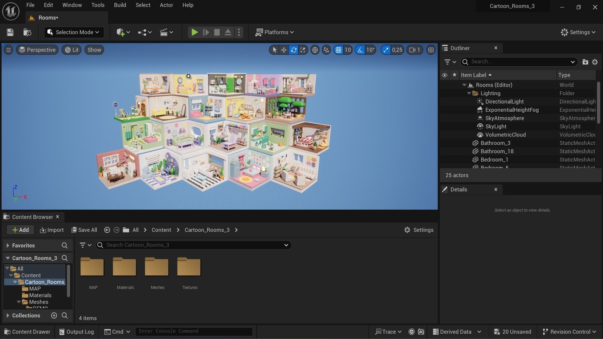 Cozy Cartoon Rooms Interior 3 Low-poly 3D model_29