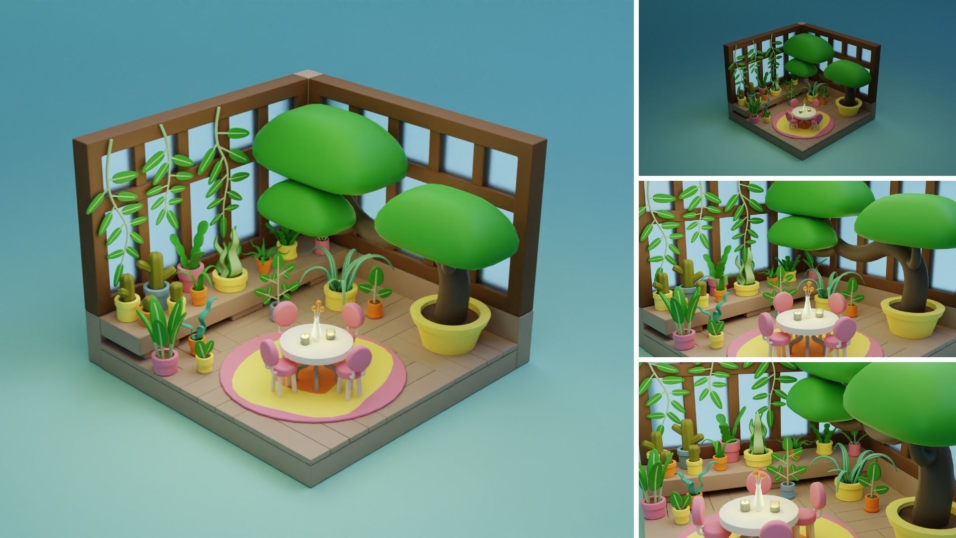 Cozy Cartoon Rooms Interior 3 Low-poly 3D model_12