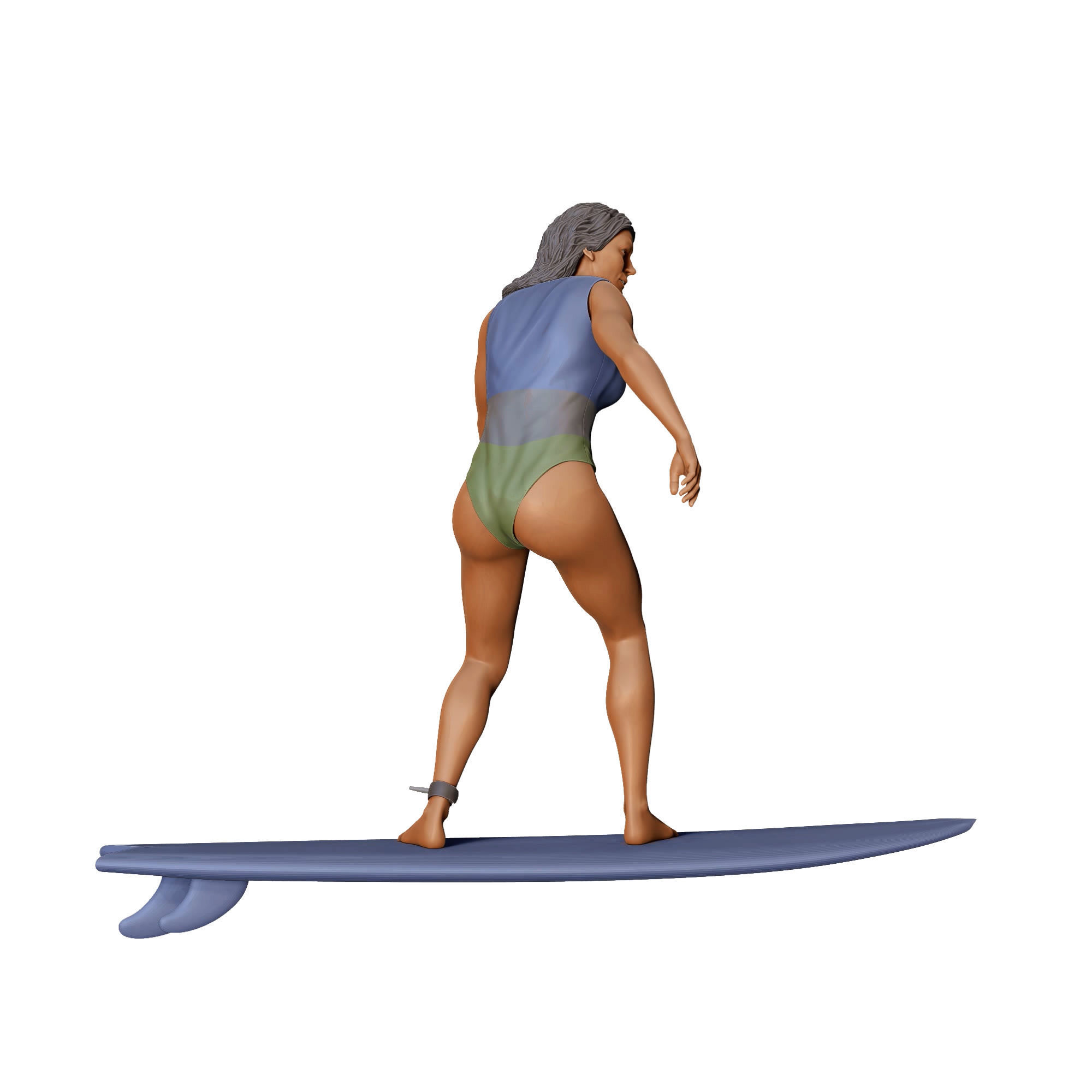 N2 Surfer with SurfBoard is surfing 3D print model_16