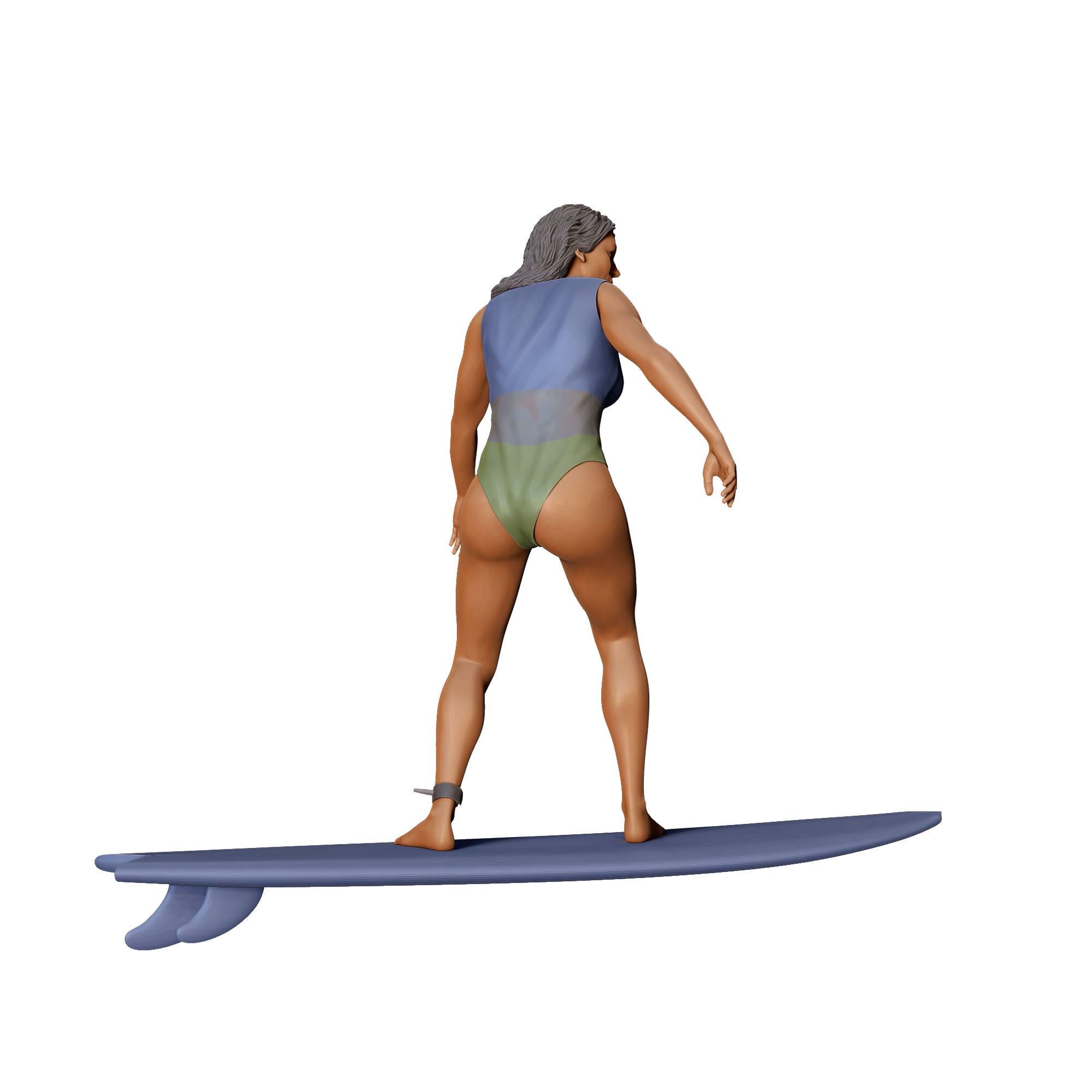 N2 Surfer with SurfBoard is surfing 3D print model_5