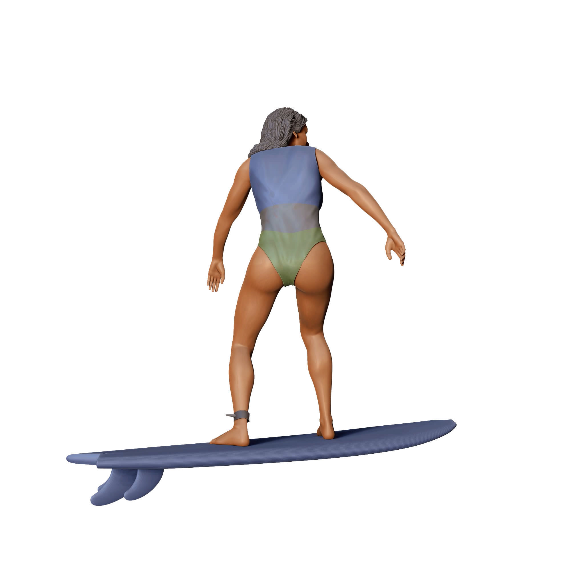 N2 Surfer with SurfBoard is surfing 3D print model_15