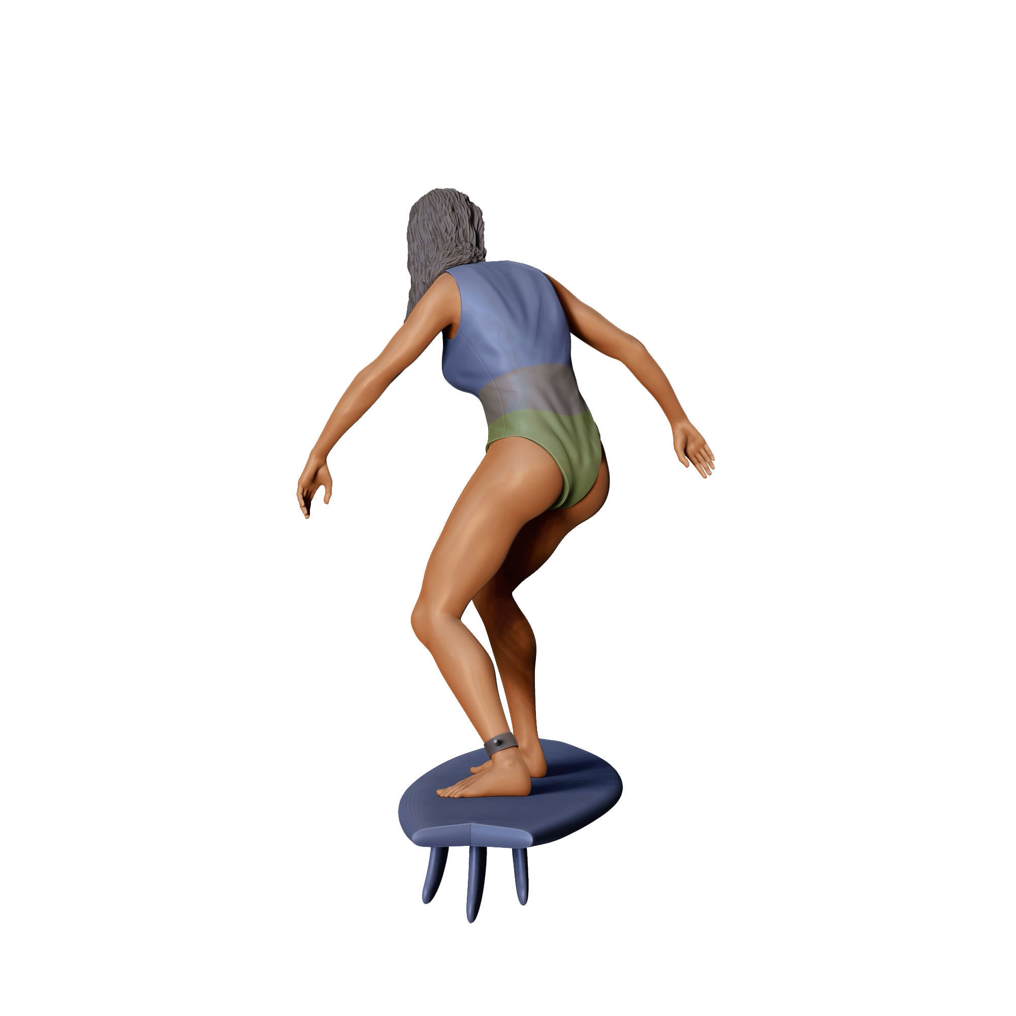 N2 Surfer with SurfBoard is surfing 3D print model_7