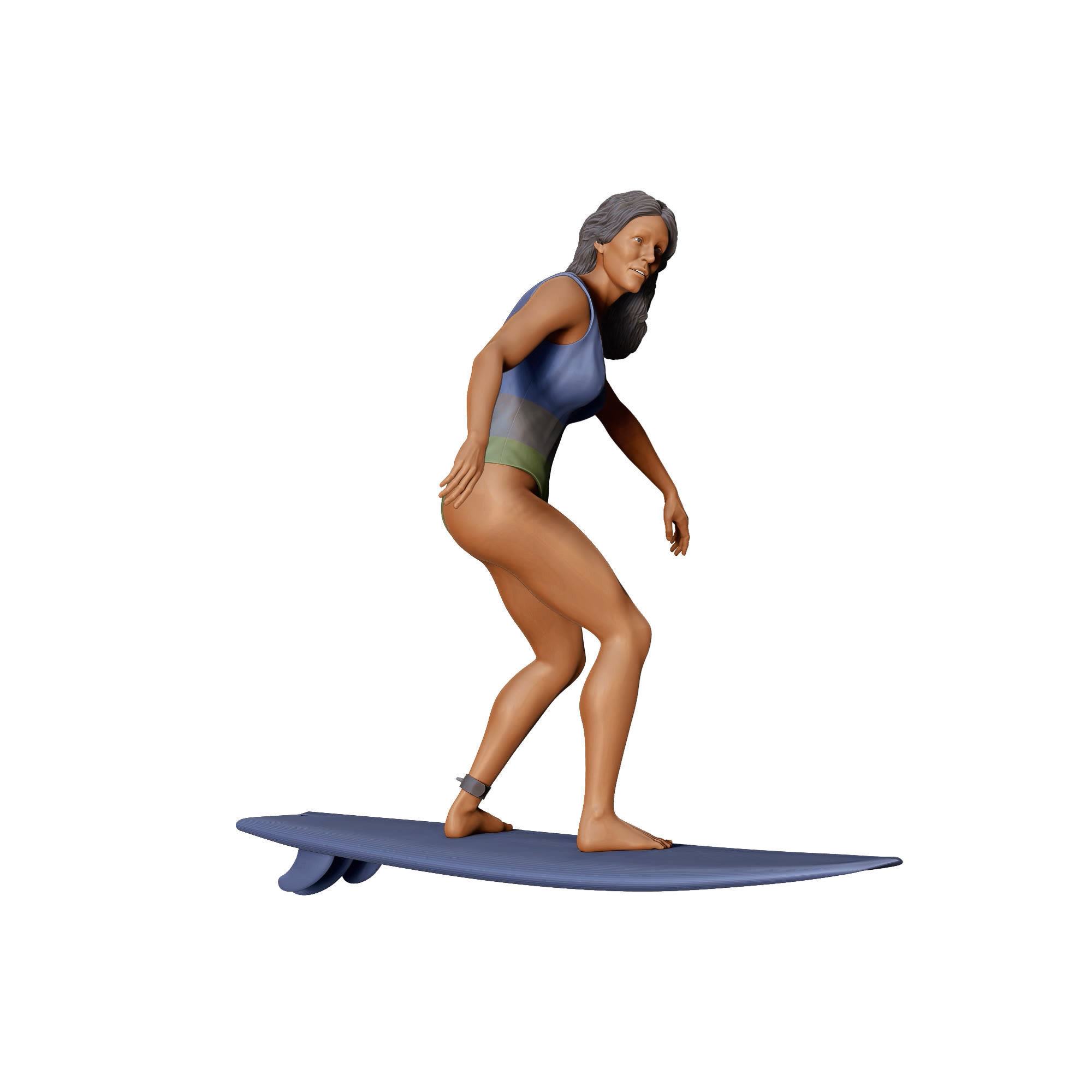 N2 Surfer with SurfBoard is surfing 3D print model_3