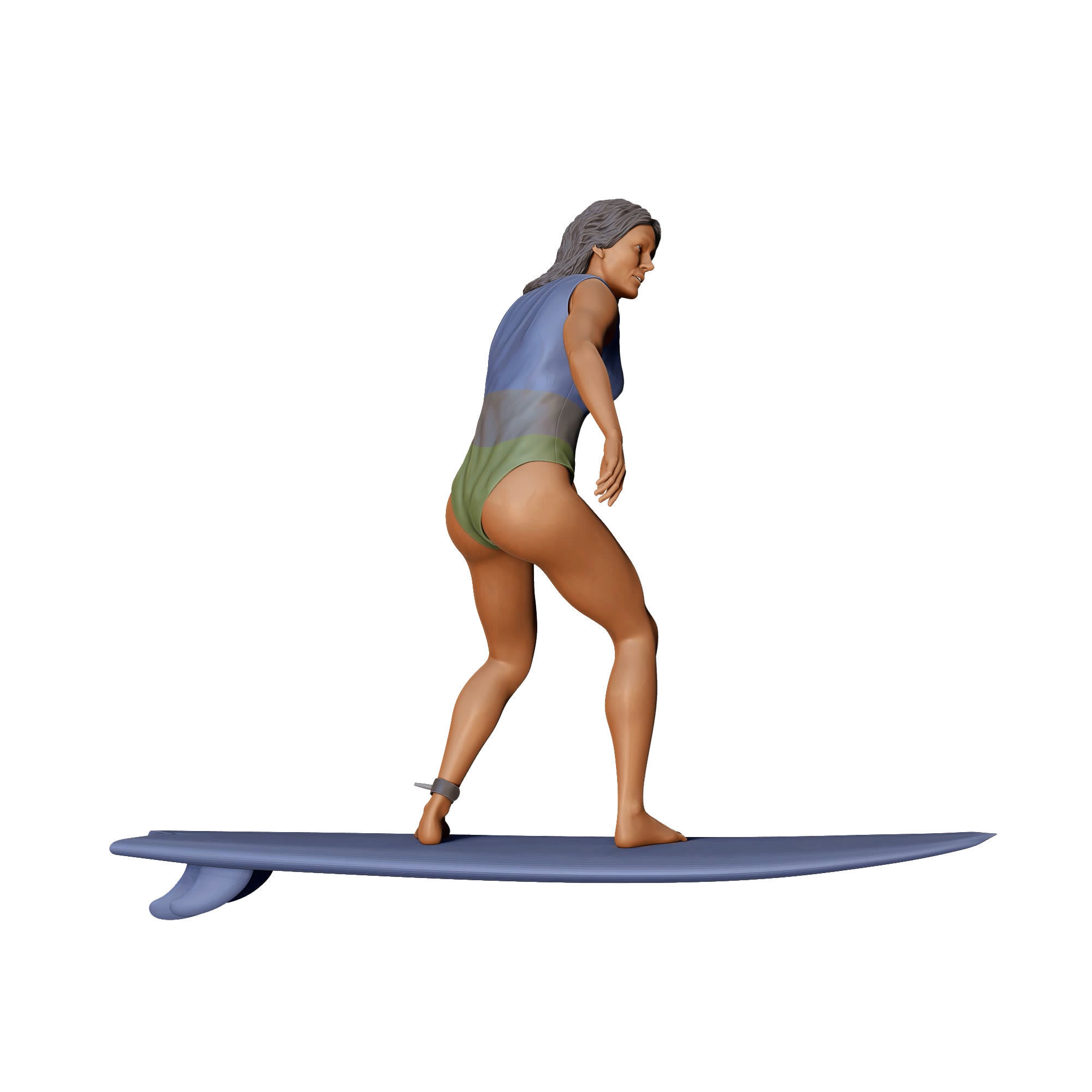N2 Surfer with SurfBoard is surfing 3D print model_4