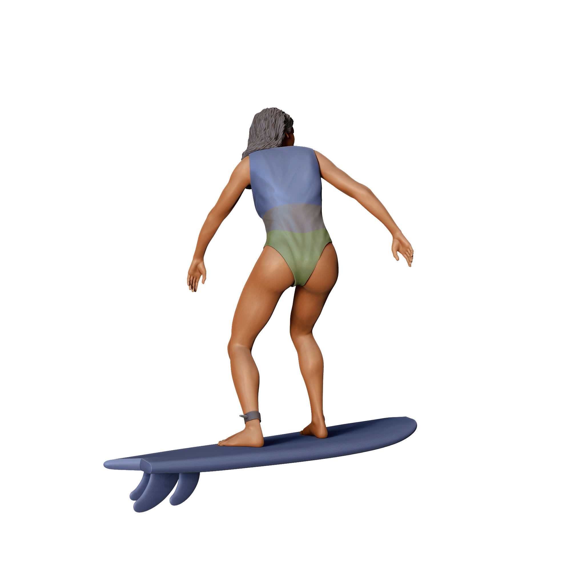 N2 Surfer with SurfBoard is surfing 3D print model_6