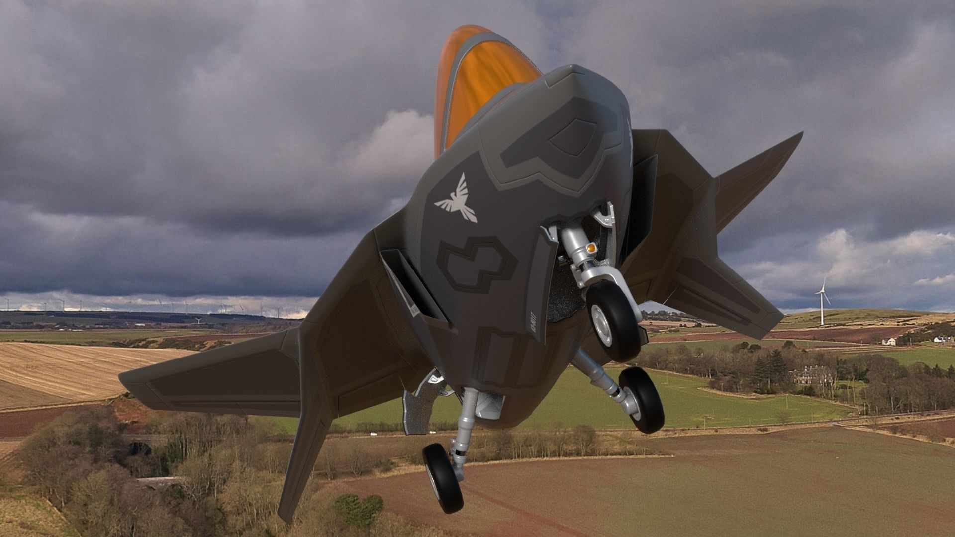 Animated Cartoon Jet Fighter 3D model_4