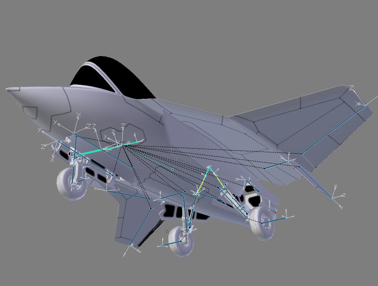 Animated Cartoon Jet Fighter 3D model_14