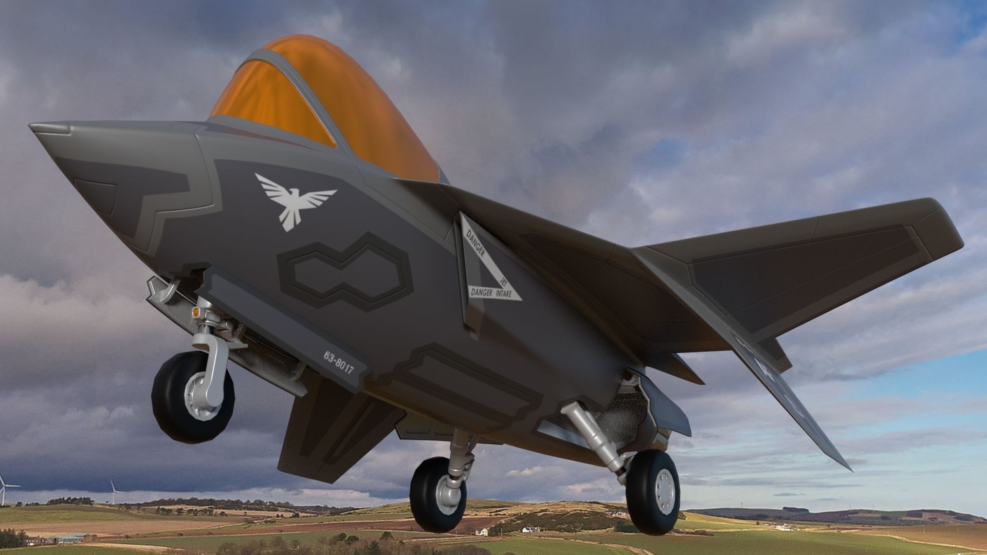 Animated Cartoon Jet Fighter 3D model_2