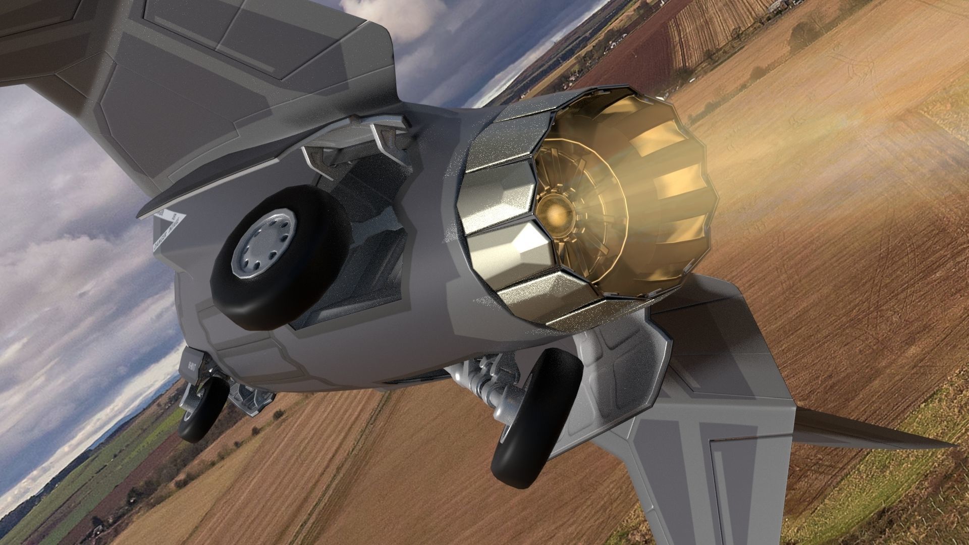 Animated Cartoon Jet Fighter 3D model_8