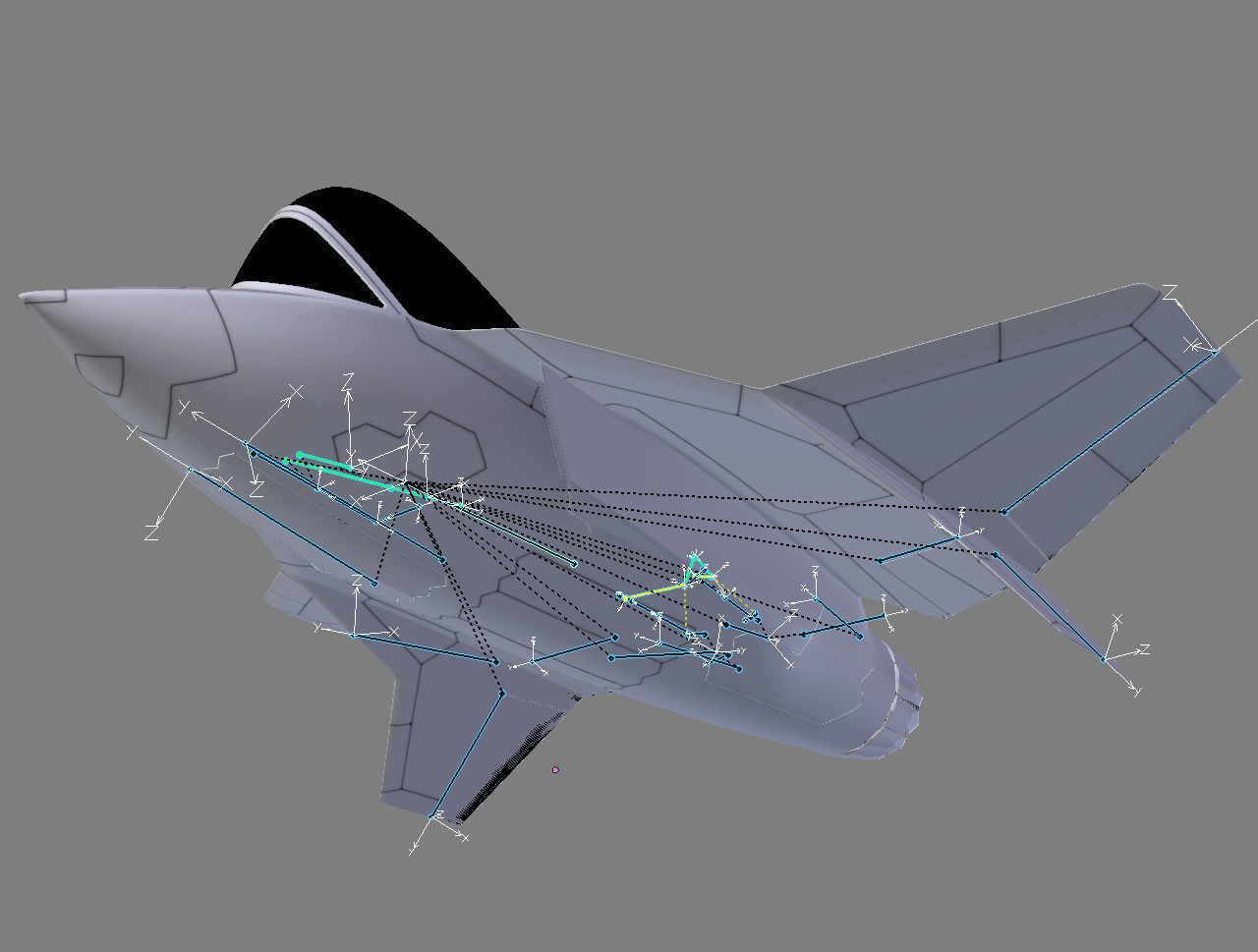 Animated Cartoon Jet Fighter 3D model_15