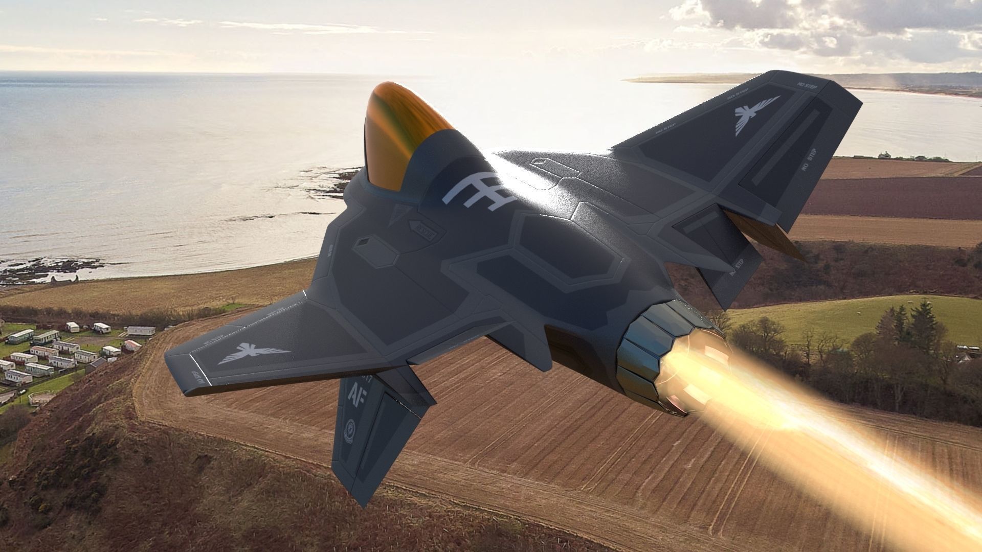 Animated Cartoon Jet Fighter 3D model_5