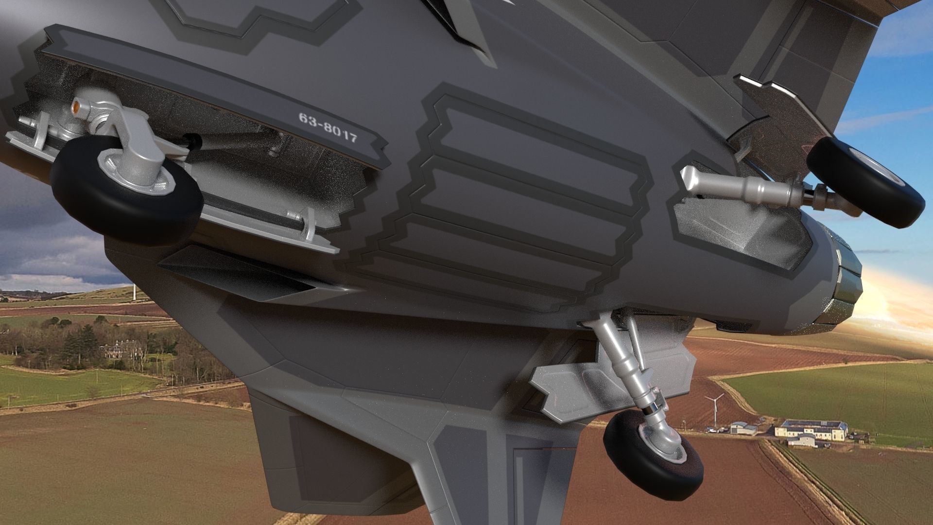 Animated Cartoon Jet Fighter 3D model_7