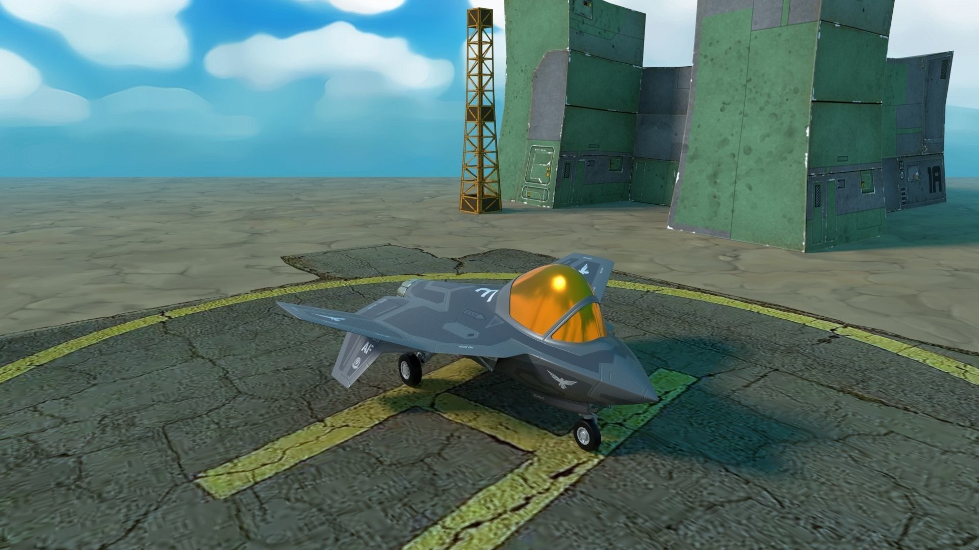 Animated Cartoon Jet Fighter 3D model_9