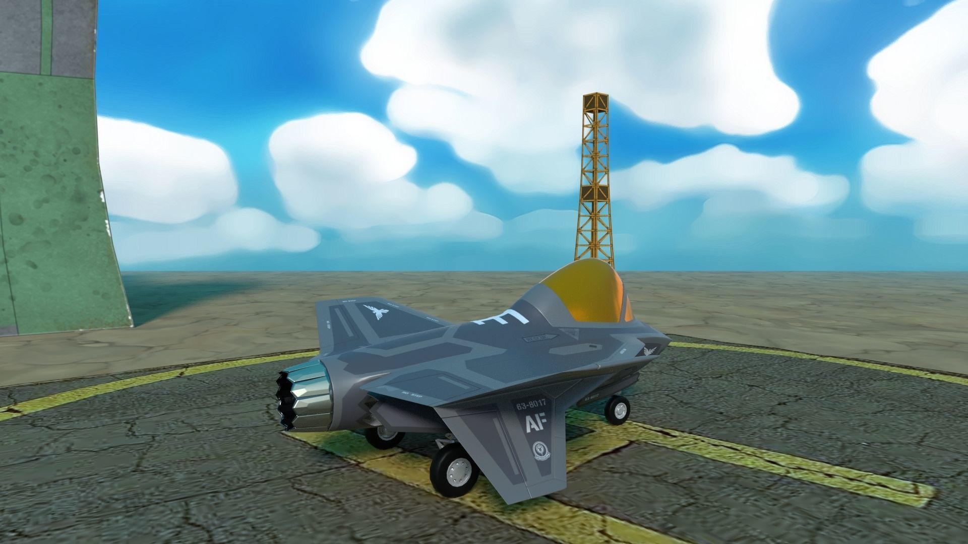 Animated Cartoon Jet Fighter 3D model_10