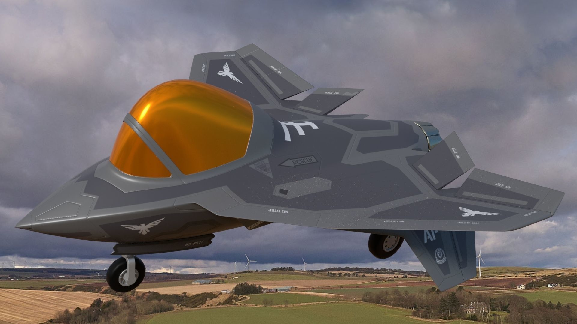 Animated Cartoon Jet Fighter 3D model_3