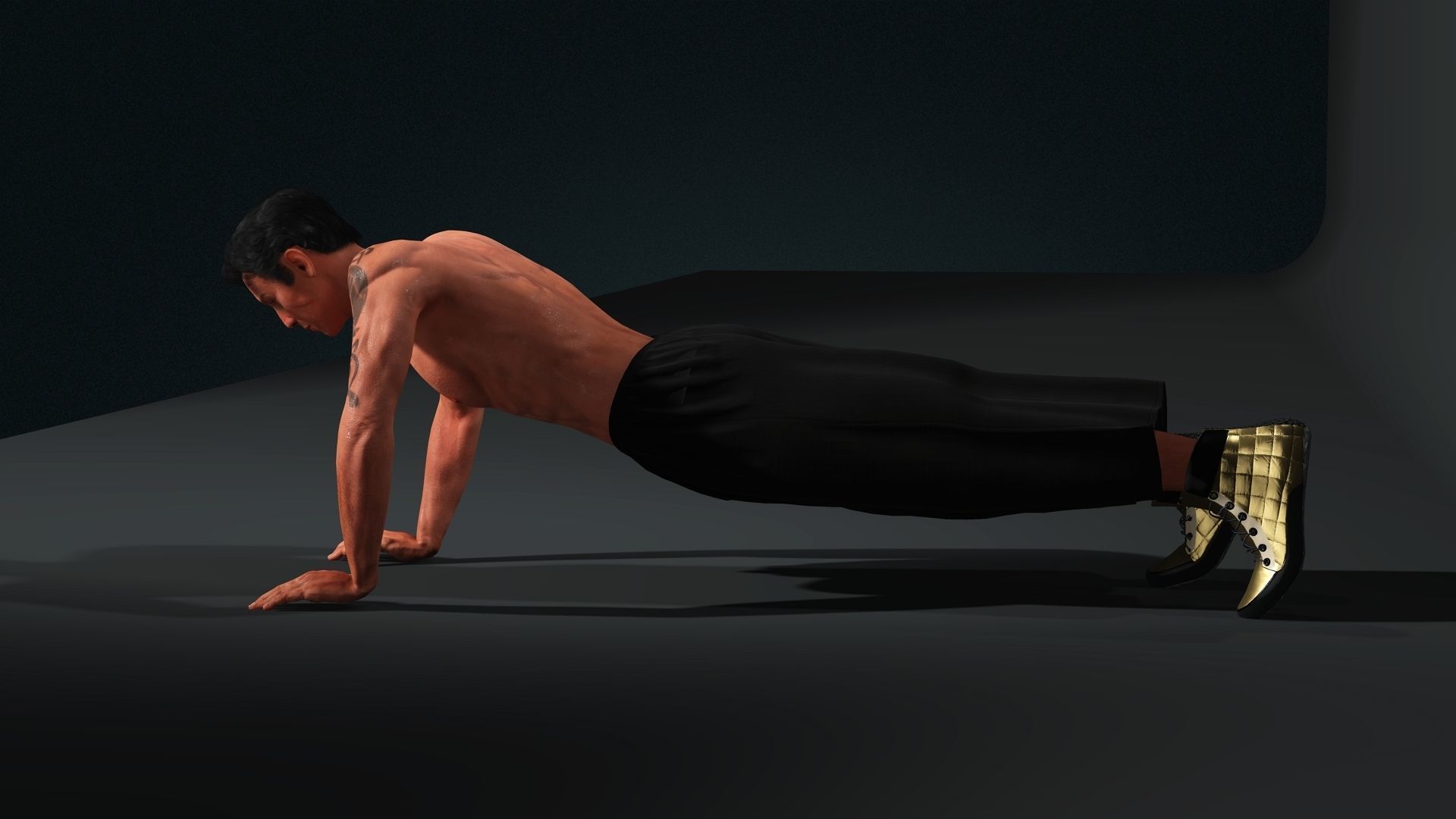 Jackie Chan Rigged Animated 2500 Free animations tutorial Low-poly 3D model_7