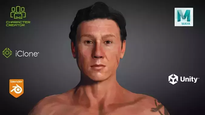 Jackie Chan Rigged Animated 2500 Free animations tutorial Low-poly 3D model