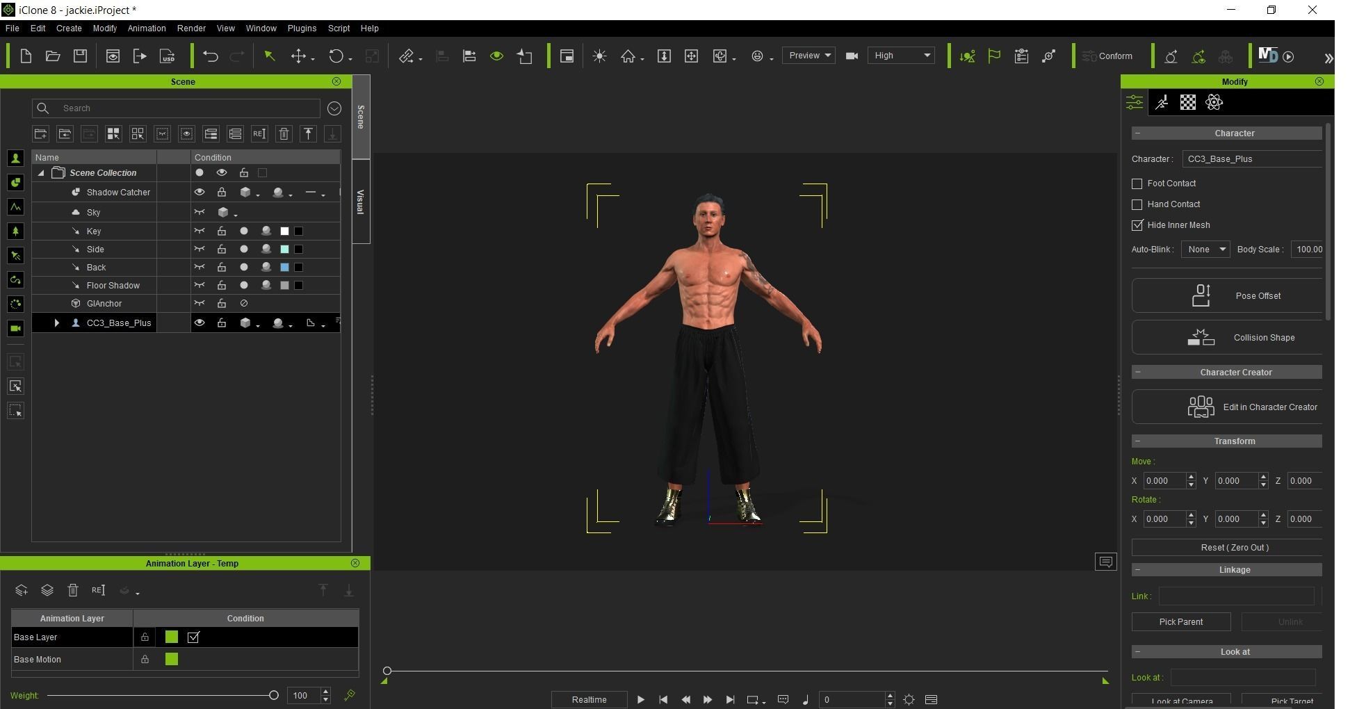 Jackie Chan Rigged Animated 2500 Free animations tutorial Low-poly 3D model_18