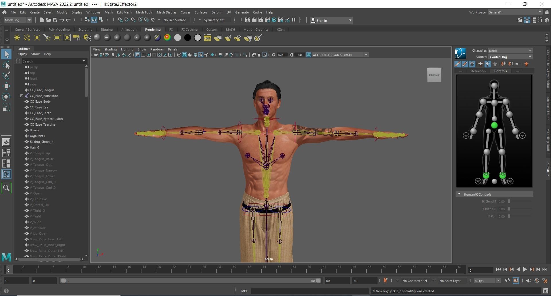 Jackie Chan Rigged Animated 2500 Free animations tutorial Low-poly 3D model_15