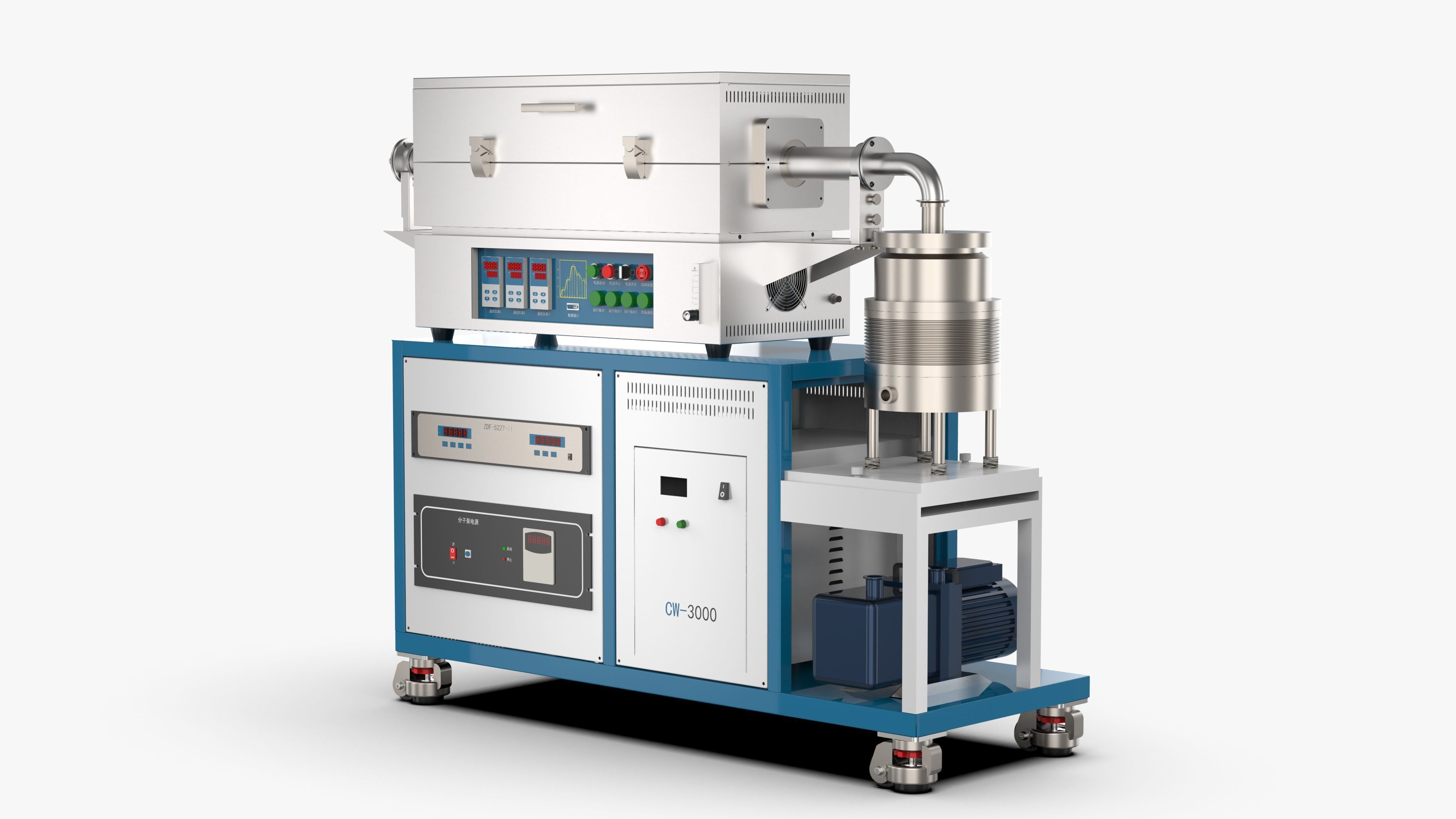 High Vacuum Tube Furnace 3D model_1