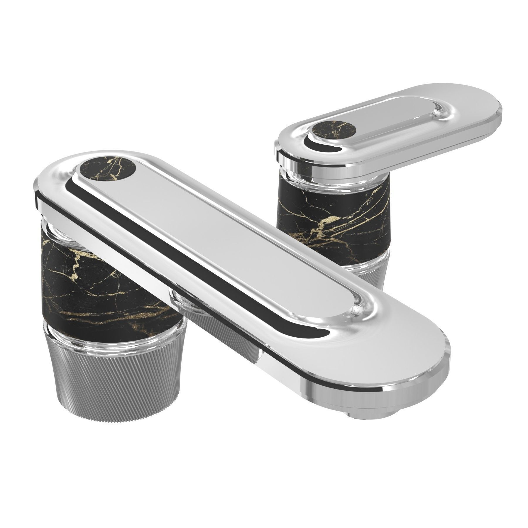 THG Widespread lavatory set with drain bathroom tap faucet 3D model_5