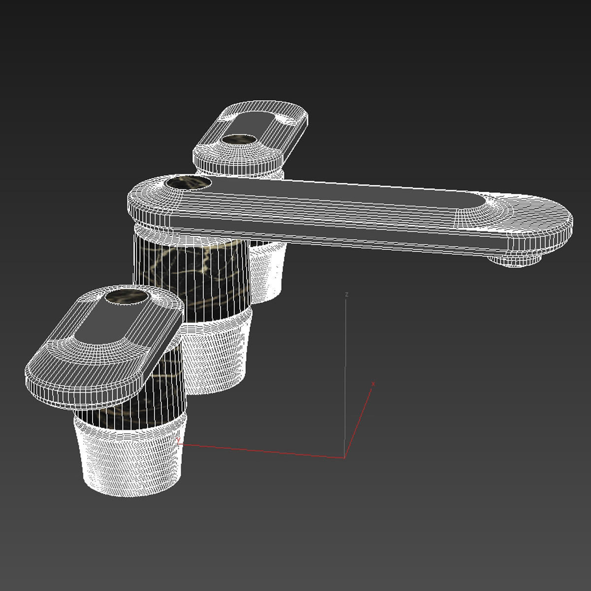 THG Widespread lavatory set with drain bathroom tap faucet 3D model_7