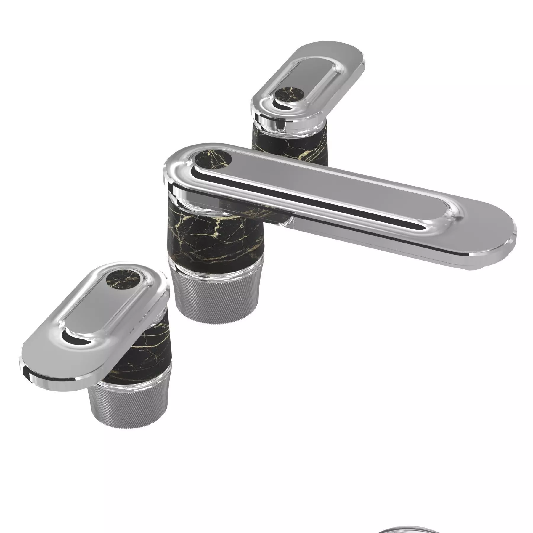 THG Widespread lavatory set with drain bathroom tap faucet 3D model_0