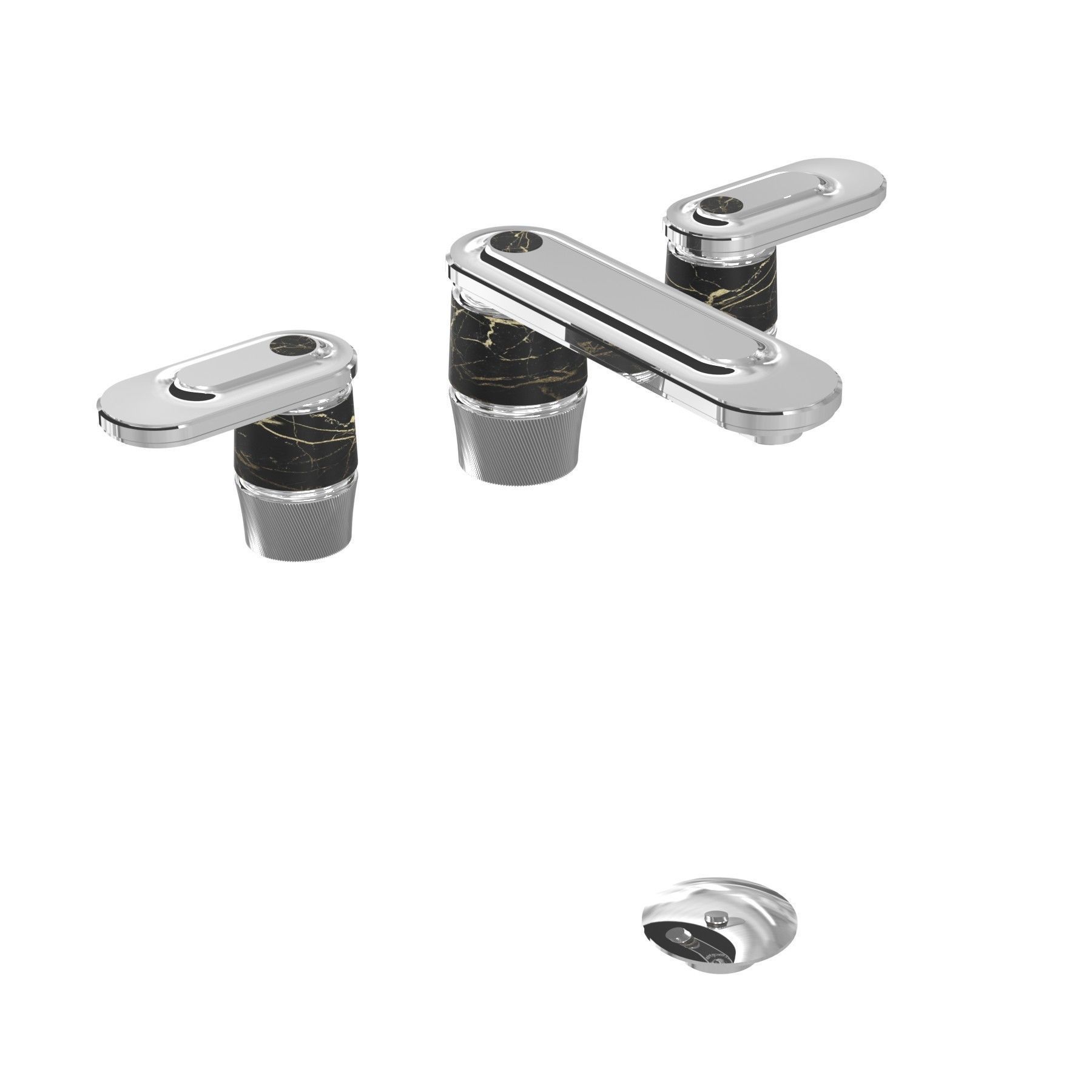 THG Widespread lavatory set with drain bathroom tap faucet 3D model_2