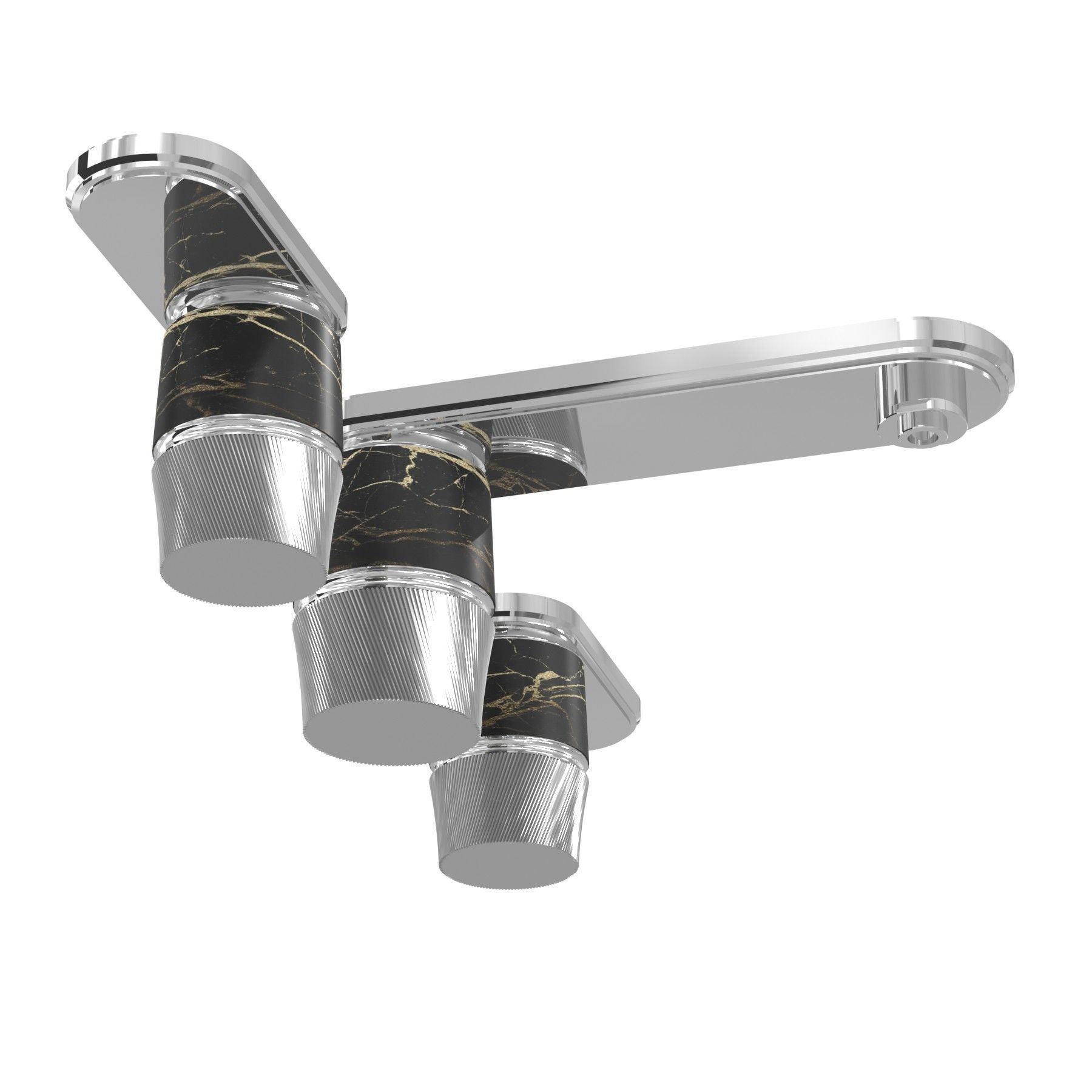 THG Widespread lavatory set with drain bathroom tap faucet 3D model_3