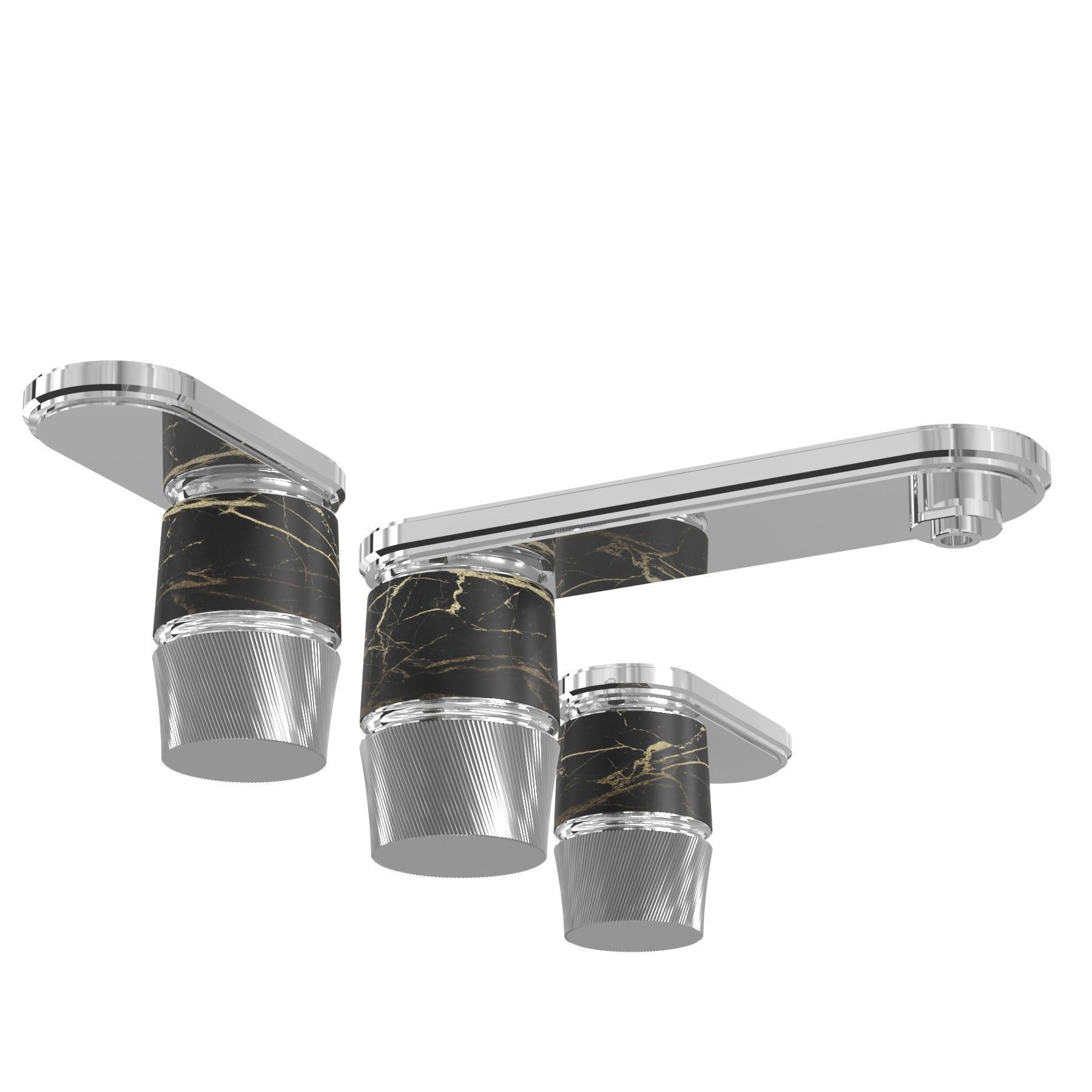 THG Widespread lavatory set with drain bathroom tap faucet 3D model_1