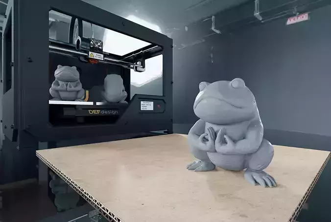 Naruto Stone Frog 3D Printed Sculpture