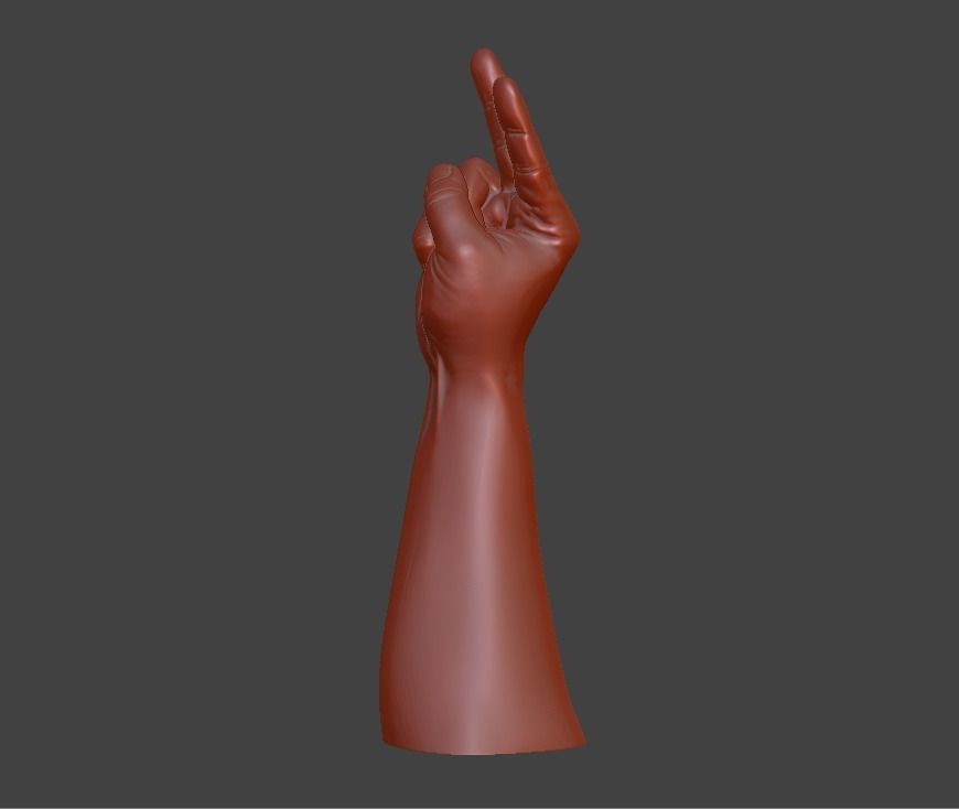 V sign Victory hand sign 3D print model_6