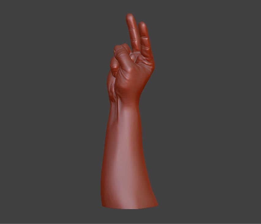 V sign Victory hand sign 3D print model_5