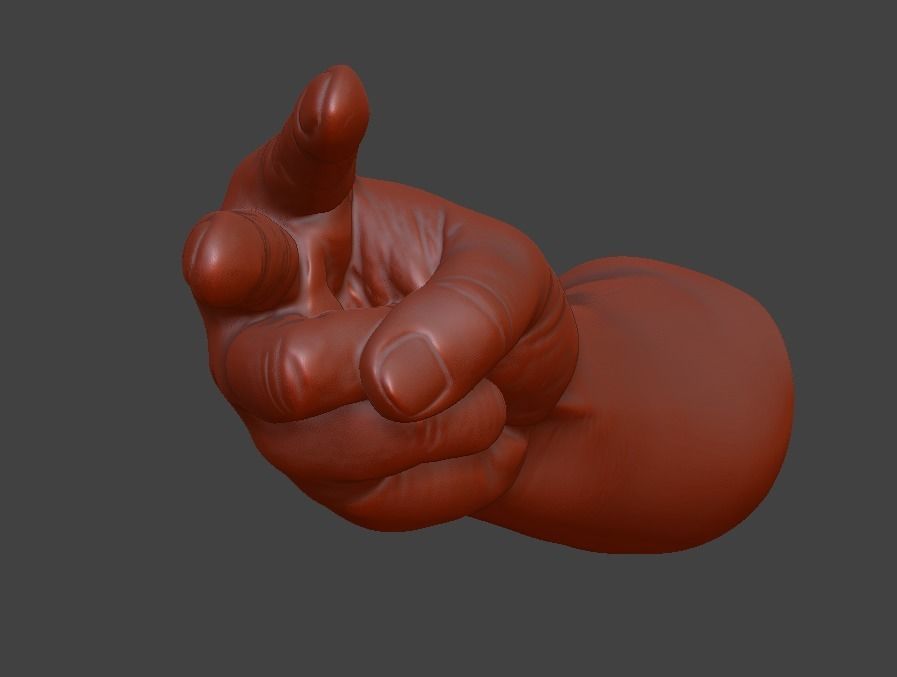 V sign Victory hand sign 3D print model_27