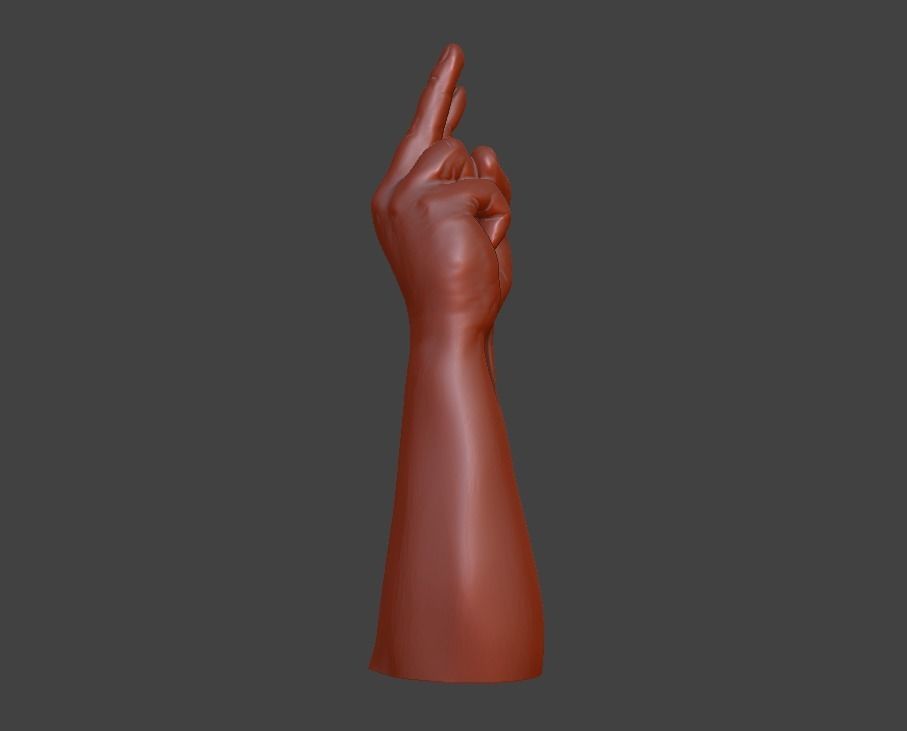 V sign Victory hand sign 3D print model_15