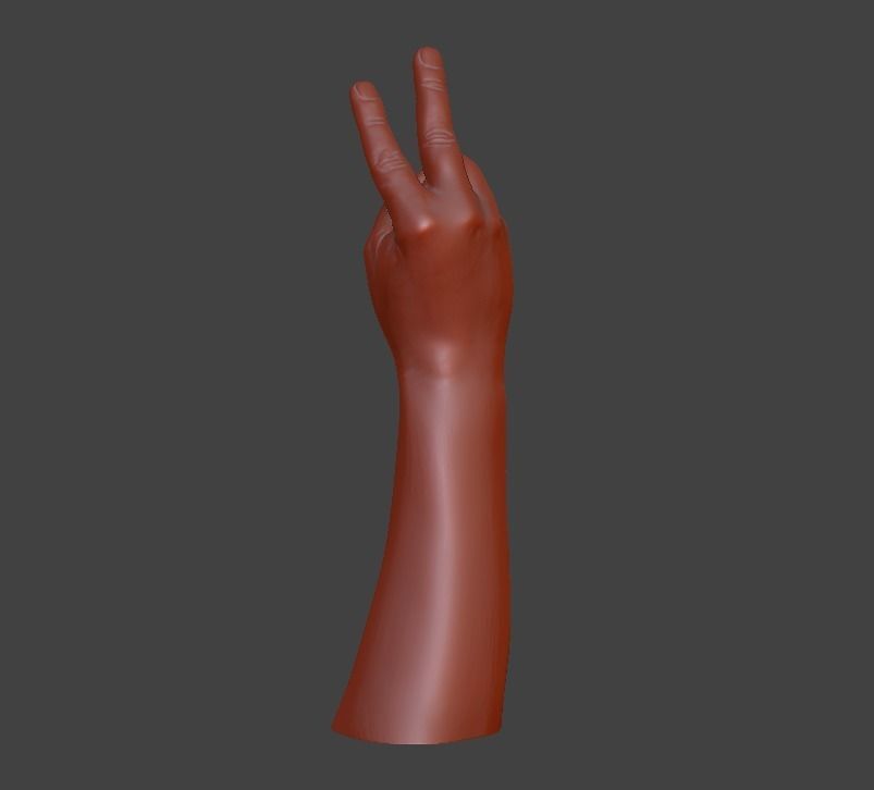 V sign Victory hand sign 3D print model_10