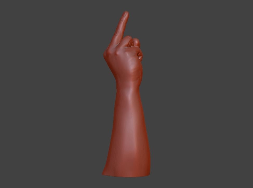 V sign Victory hand sign 3D print model_14