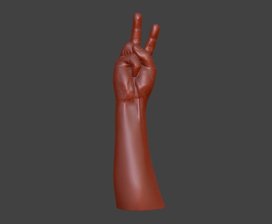 V sign Victory hand sign 3D print model_18