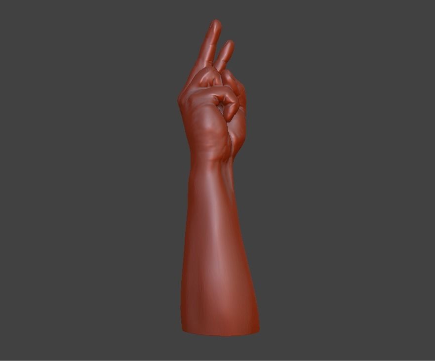 V sign Victory hand sign 3D print model_16