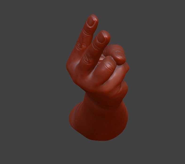 V sign Victory hand sign 3D print model_30