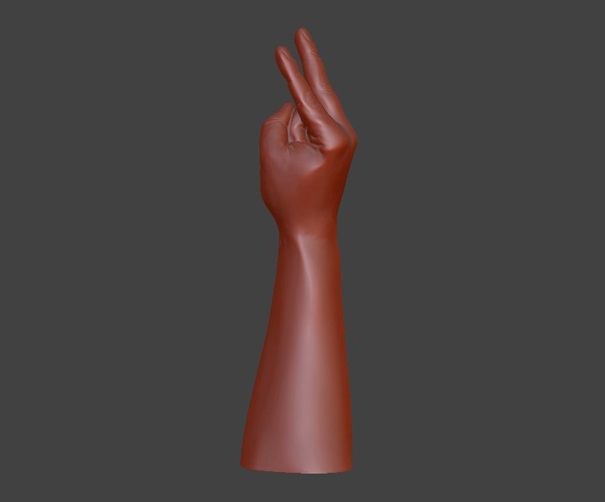 V sign Victory hand sign 3D print model_8