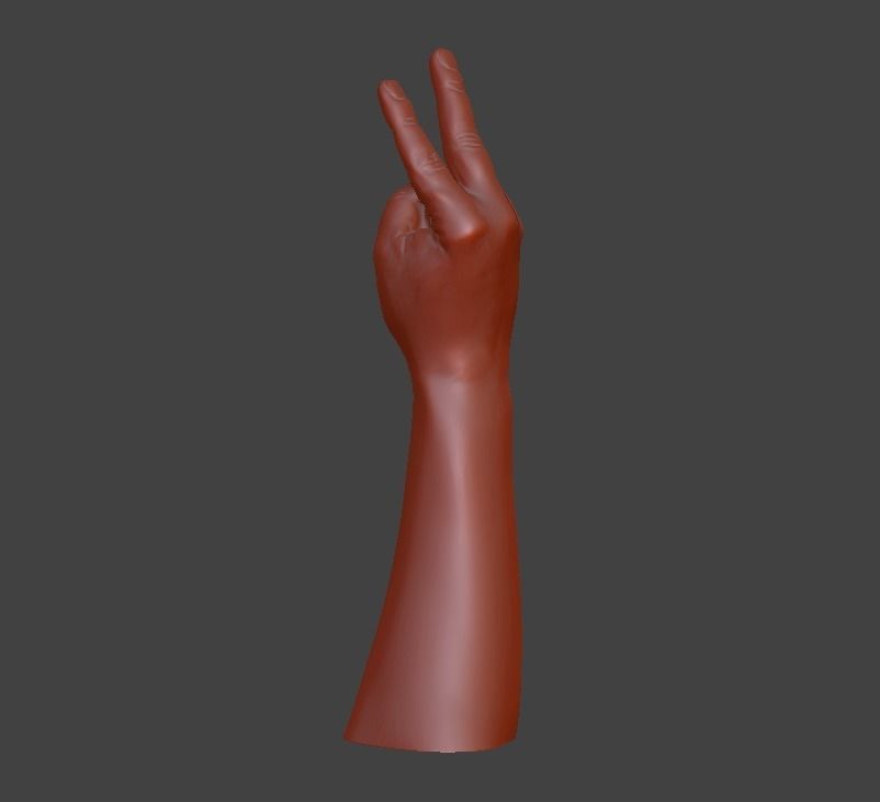 V sign Victory hand sign 3D print model_9
