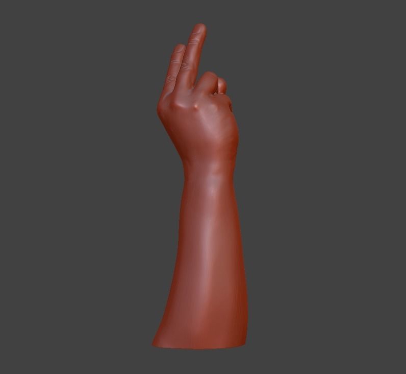 V sign Victory hand sign 3D print model_13