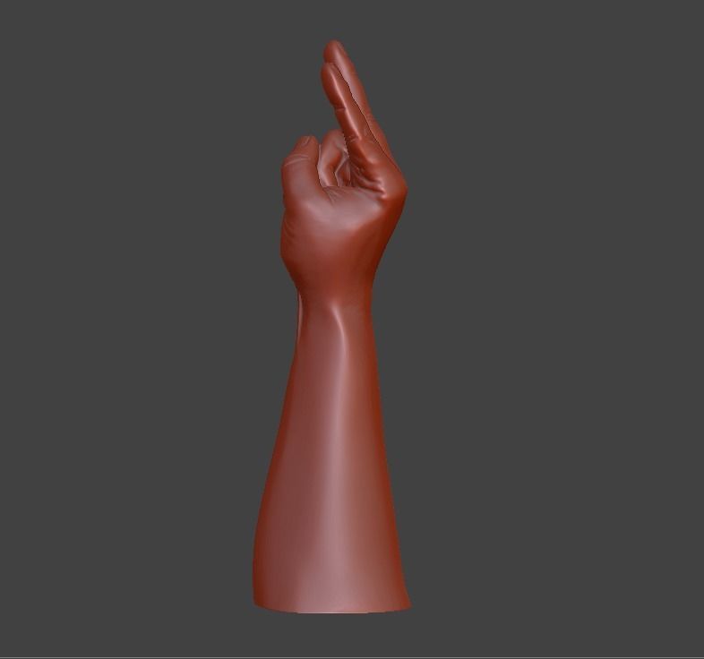 V sign Victory hand sign 3D print model_7