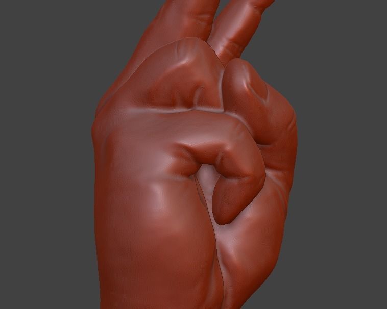 V sign Victory hand sign 3D print model_33