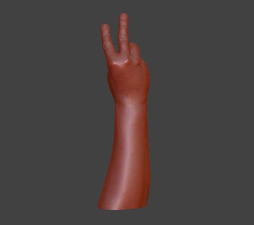 V sign Victory hand sign 3D print model_11