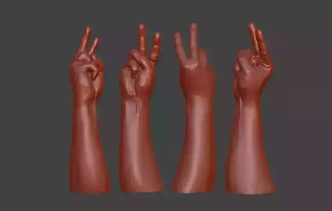 V sign Victory hand sign  3D print model
