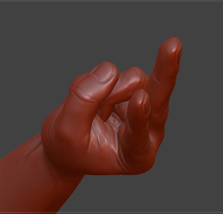 V sign Victory hand sign 3D print model_32