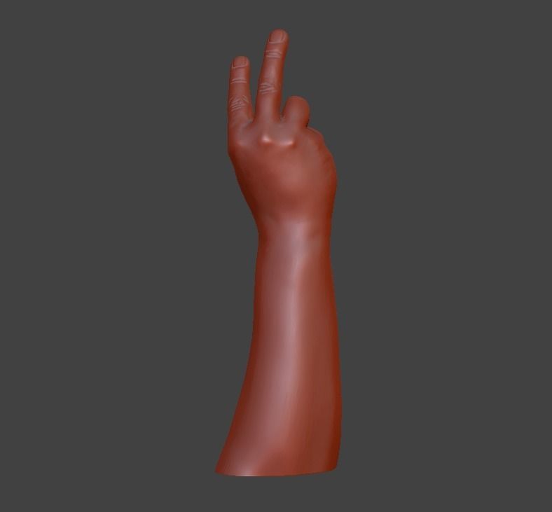 V sign Victory hand sign 3D print model_12
