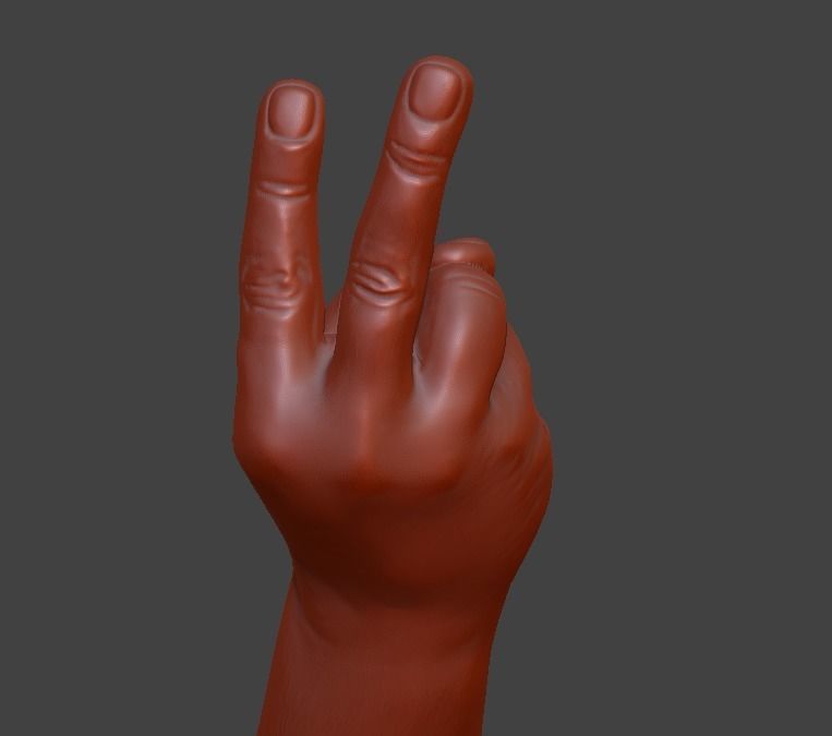 V sign Victory hand sign 3D print model_31